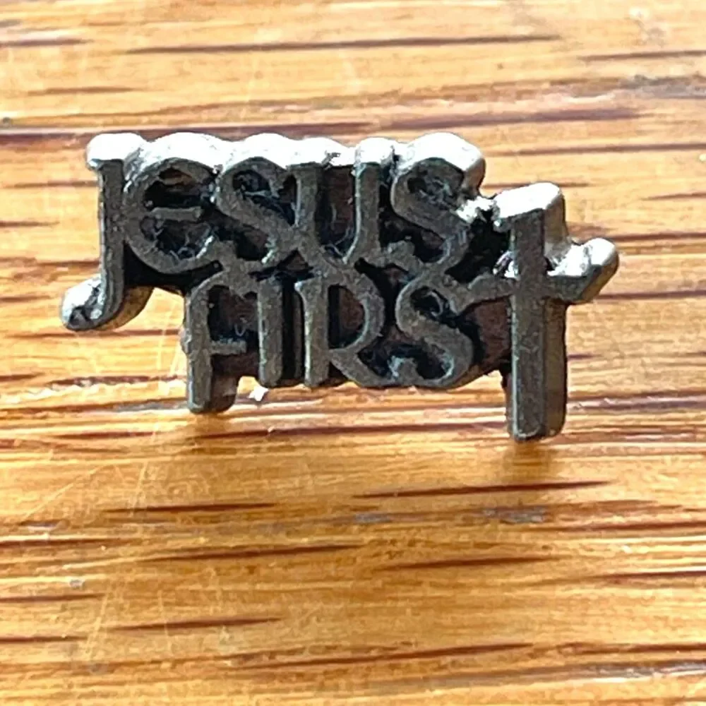 Lot 3 Christian Faith Lapel Pins Jesus First Try God Cross Rhinestone Pin
